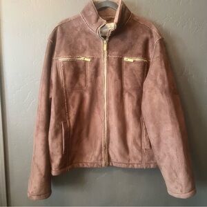 Brave Soul Brown Men's Jacket - Bomber Jacket, Full Zip Quilted Lining Sz L